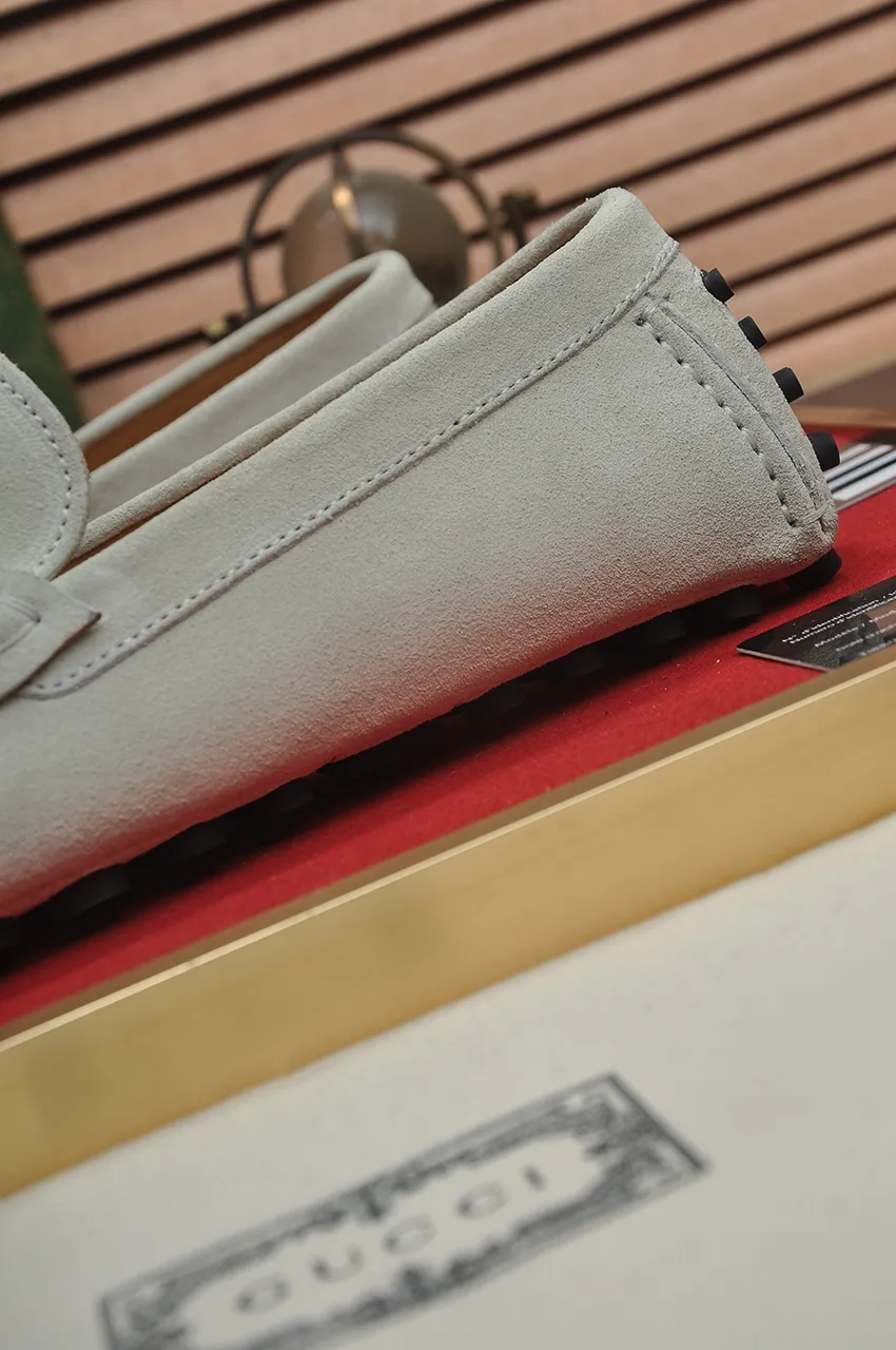 Men's Men's Shoes💰420💶【GUCCI】 (High-end Niuli) New 🍀Gucci*——Gucci Doudou Shoes! Made of imported original cowhide, the inner top layer is comfortable cowhide lining! Original wear-resistant rubber outsole! High quality products! Code number 38-44!